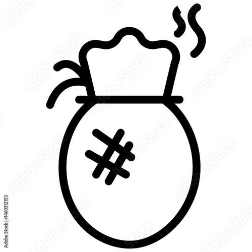 Minimalist Line Art Garbage Bag Icon