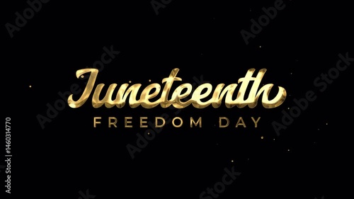 Juneteenth Freedom Day Text Animation. Suitable for greeting cards, Juneteenth Freedom Day celebrations, social media posts with alpha or transparent background