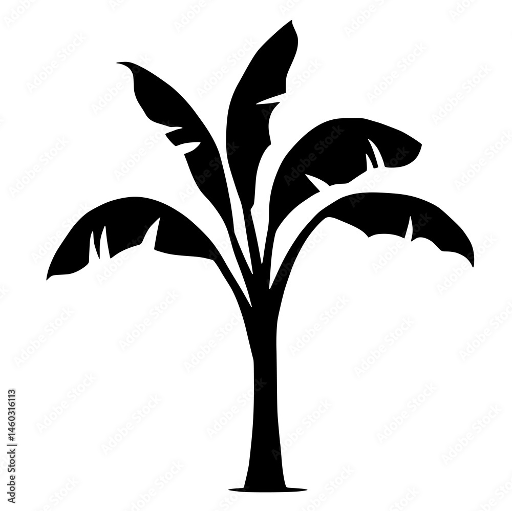 Naklejka premium banana tree silhouette, HD image