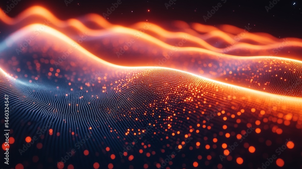 Abstract digital illustration of luminous particle formations. Abstract digital illustration of luminous particle formations.