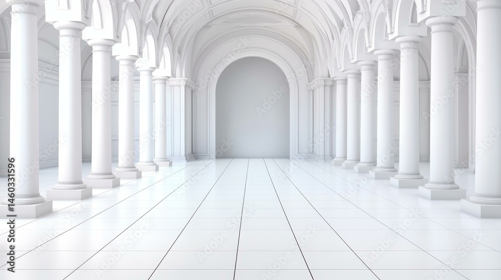 Obraz premium Experience the elegance of classical architecture with stunning white arches and columns that define timeless beauty.