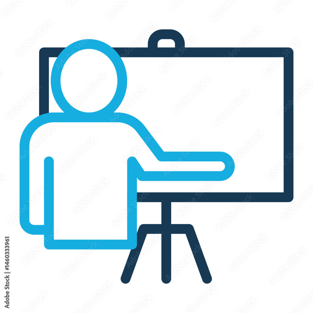 Fototapeta premium Teach Icon # Learning Pack # Outline Color Style