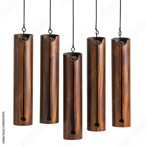 A Set of Personalized Memorial Wind Chimes Caps Isolated on Transparent Background