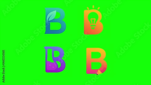Dynamic animation showcasing various letter 