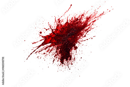 Realistic Red Blood Splatter PNG — Dripping & Explosion Effects on Transparent Background