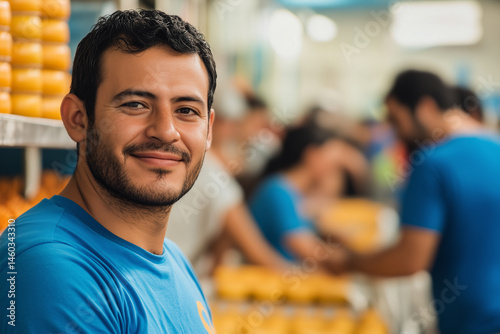Argentina Volunteer at the Food Bank Serving the Community