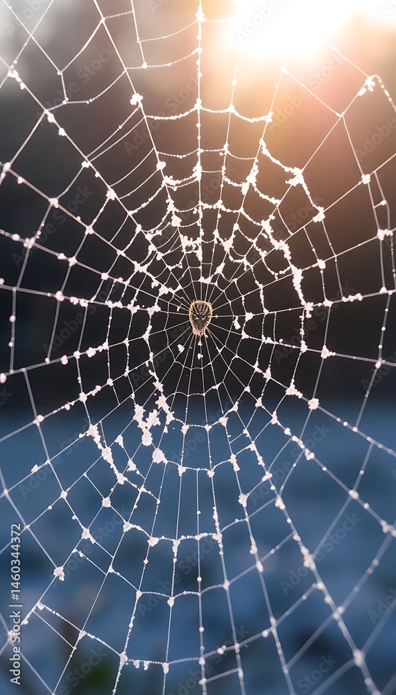 Obraz premium spider web with water droplets on it