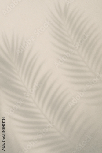 Obraz na płótnie Palm leaf shadows on bright wall with soft tropical minimalism w salonie