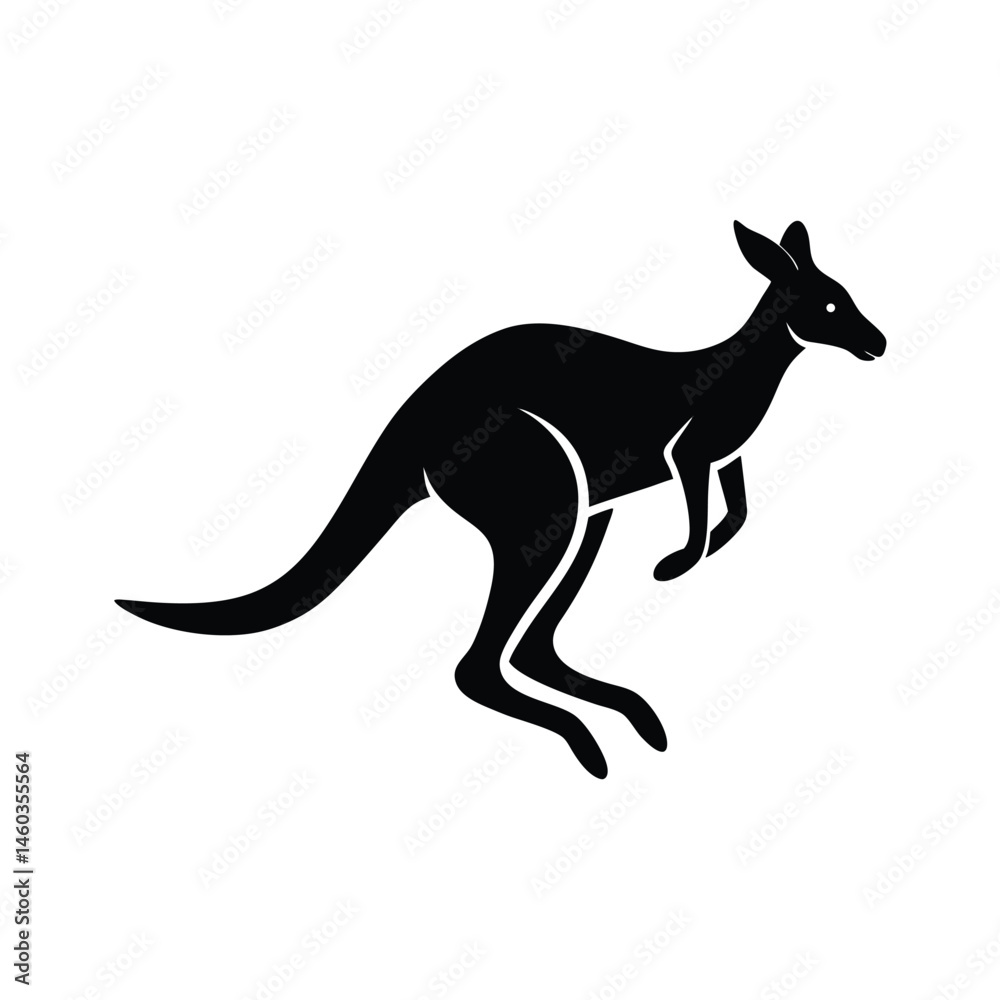 Fototapeta premium A jumping kangaro vector art illustration