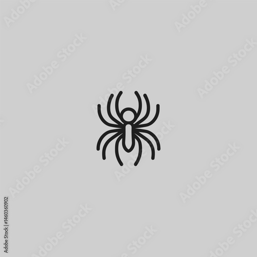 Spider logo in sharp and minimal line art style.