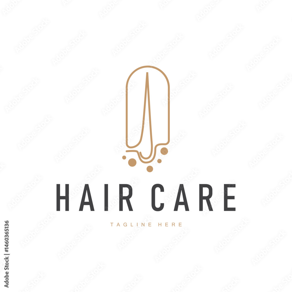 Fototapeta premium hair care logo with simple concept hair layers design symbol template icon hair health