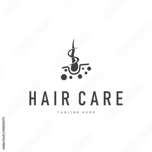 hair care logo with simple concept hair layers design symbol template icon hair health