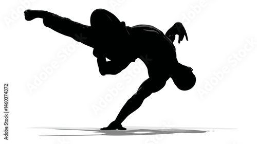 Acrobat mid-flip silhouette vector isolated on white background  -  