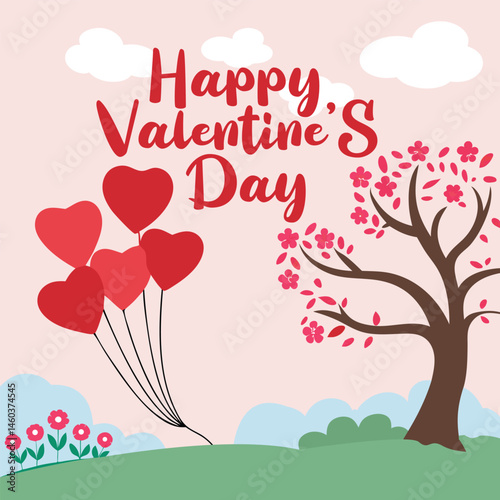 Elegant Valentine’s Day Card. Love Note, Minimalist Heart Design.