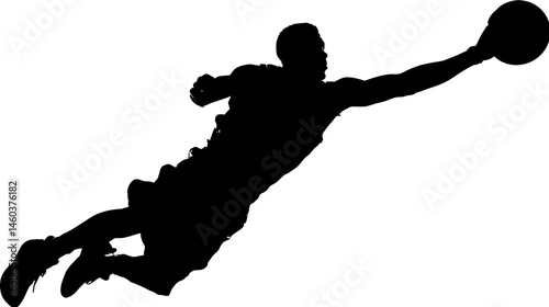 Basketball dunk silhouette vector isolated on white background  -  