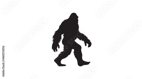 Bigfoot logo simple silhouette vector isolated on white background  -  