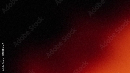 Abstract black red orange speckled grain background, bright color gradient shape, noise texture poster cover design