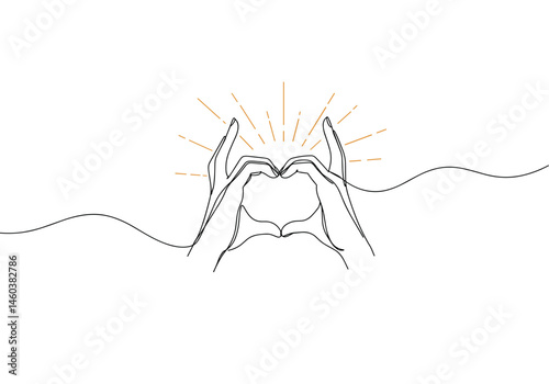 Minimalist Hands Forming Heart Shape with Sun Rays – Love, Hope, Spirituality Concept for Wellness, Nature, Blog Design