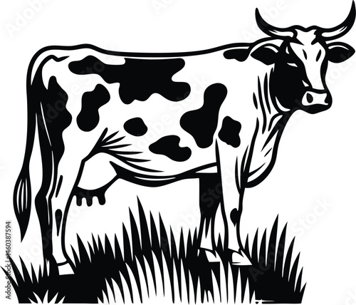 Vector Art of a Cow Silhouette