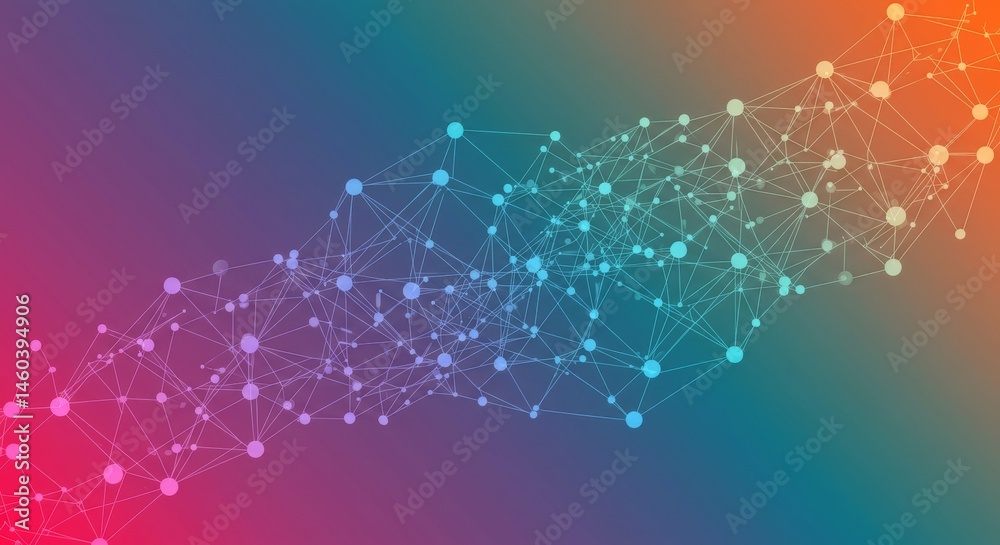 Fototapeta premium Abstract network design with soft color gradient.