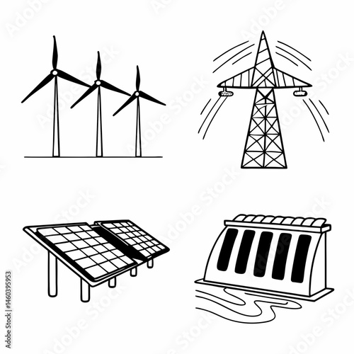 Renewable Energy Icons Set