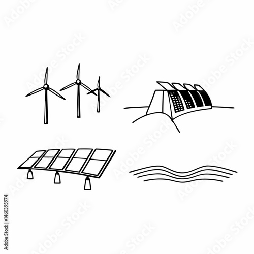 Renewable Energy Icons Set