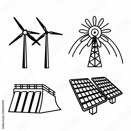 Renewable Energy Icons Set