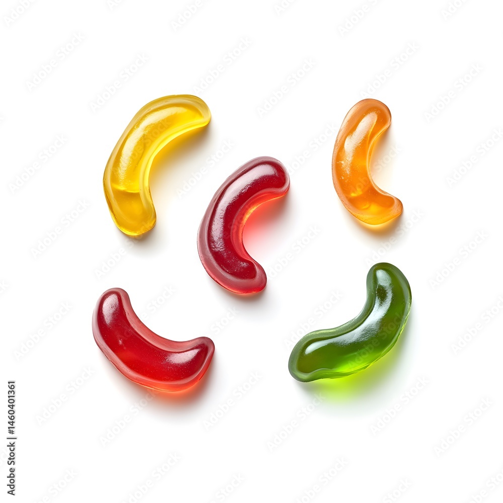 Naklejka premium Colorful and flavour of gummy isolated on the white background.