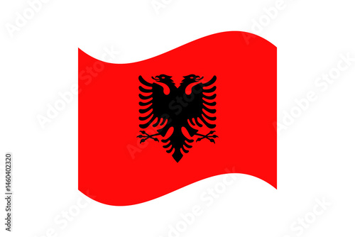 Flag of Albania. Albania wavy flag digital vector illustration. Fluttering flag.