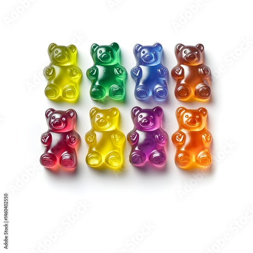 Colorful and flavour of gummy isolated on the white background.