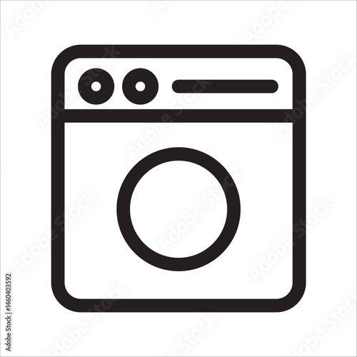 washing machine vector icon for washing clothes, illustration on white background