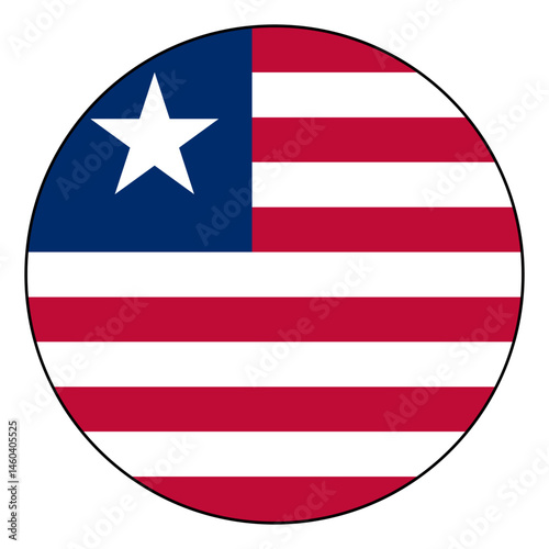 Flag of Liberia. Black edge. Liberia circle flag logo icon computer vector illustration design. Free Download Flag of Liberia. Black edge. Liberia circle flag logo icon computer vector illustration design. - GFXLoad
