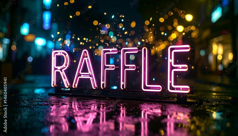 AI-created neon sign flashing the word