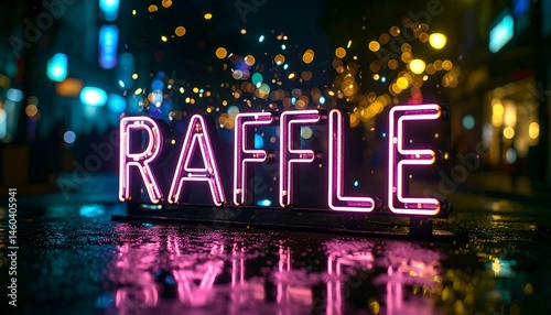 Obraz na płótnie AI-created neon sign flashing the word
