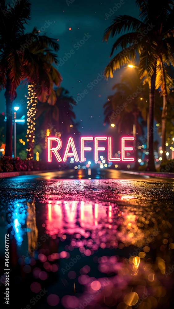AI-created neon sign of the word