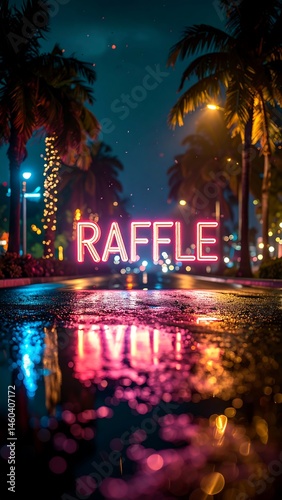 Obraz na płótnie AI-created neon sign of the word