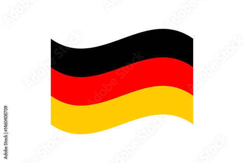 Flag of Germany. German wavy flag digital vector illustration. Fluttering flag.