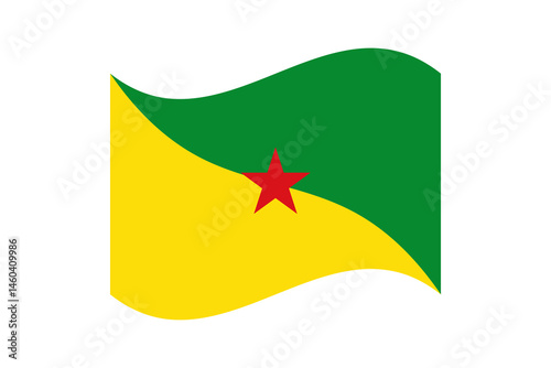 Flag of French Guiana. French Guiana wavy flag digital vector illustration. Fluttering flag.