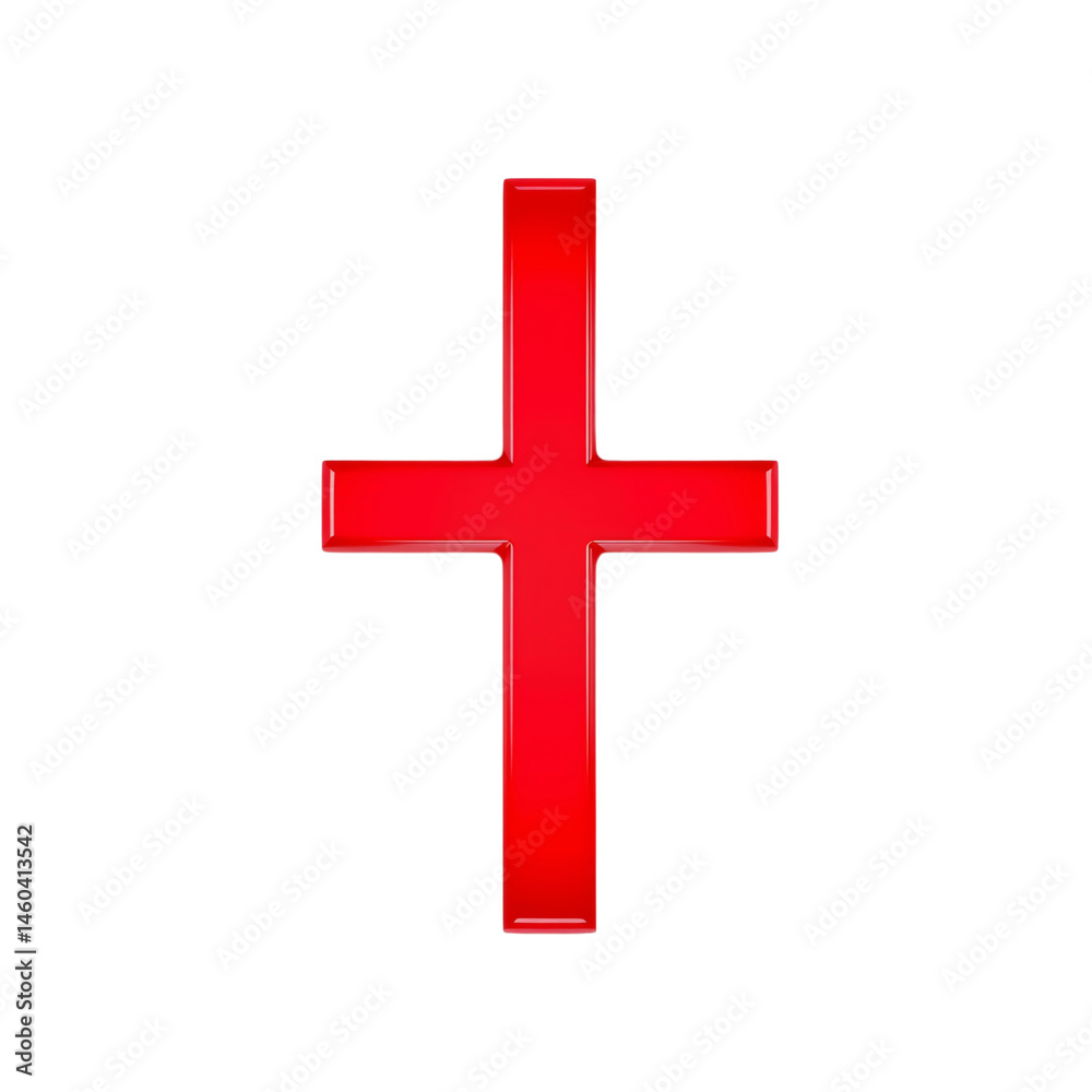 Fototapeta premium Red cross symbol representing faith and hope.