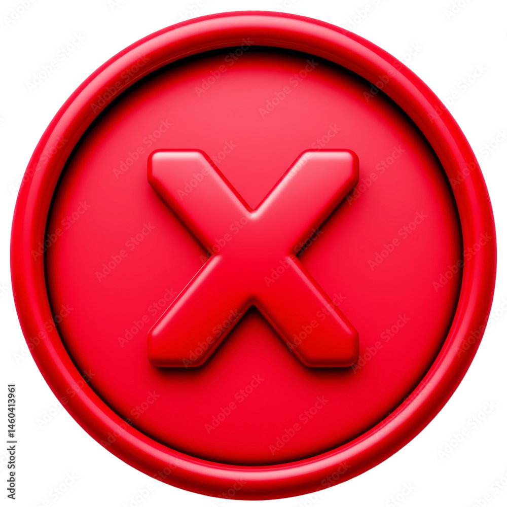 Fototapeta premium Vibrant red stop symbol on digital background.