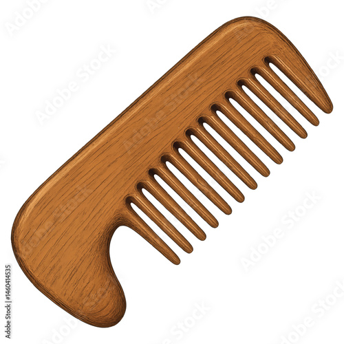 Wooden Hair Comb Vector – Natural Handmade Wood Comb for Hair Care