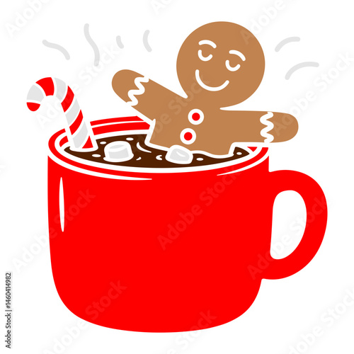 Gingerbread Man in Hot Chocolate