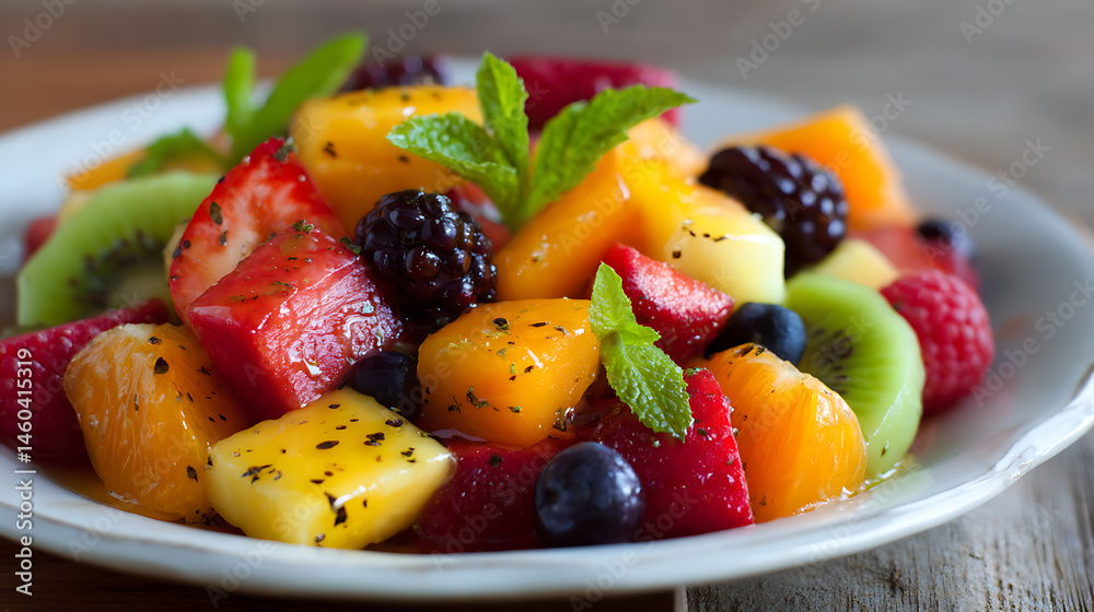 Fruit salad with a honey dressing Fruit salad with a honey dressing