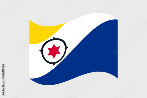 Flag of Caribisch Nederland. Caribisch Nederland wavy flag digital vector illustration.