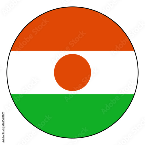 Free Download Flag of Niger. Black edge. Niger circle flag logo icon computer vector illustration design. - GFXLoad
