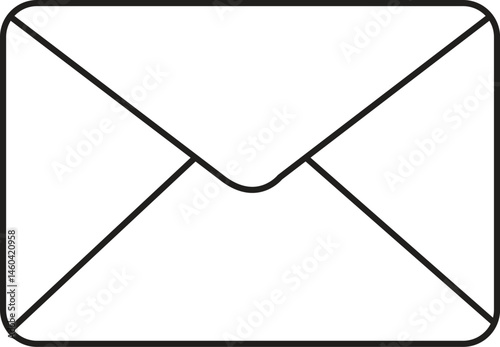 "Line art envelope design, symbolizing communication, messages, and correspondence, ideal for email, postal services, and communication-related themes."

