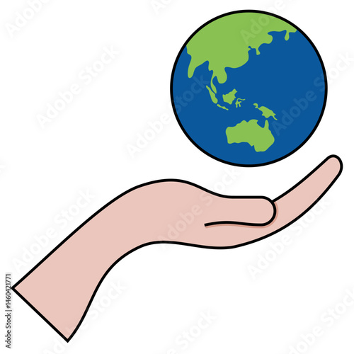 Earth hand icon
