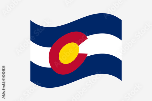 Flag of Colorado. Colorado wavy flag digital vector illustration. Fluttering flag.