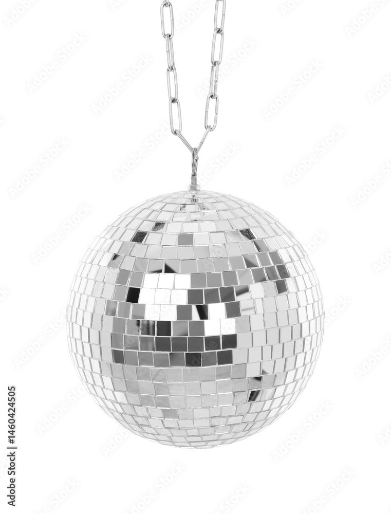 Fototapeta premium One shiny disco ball isolated on white
