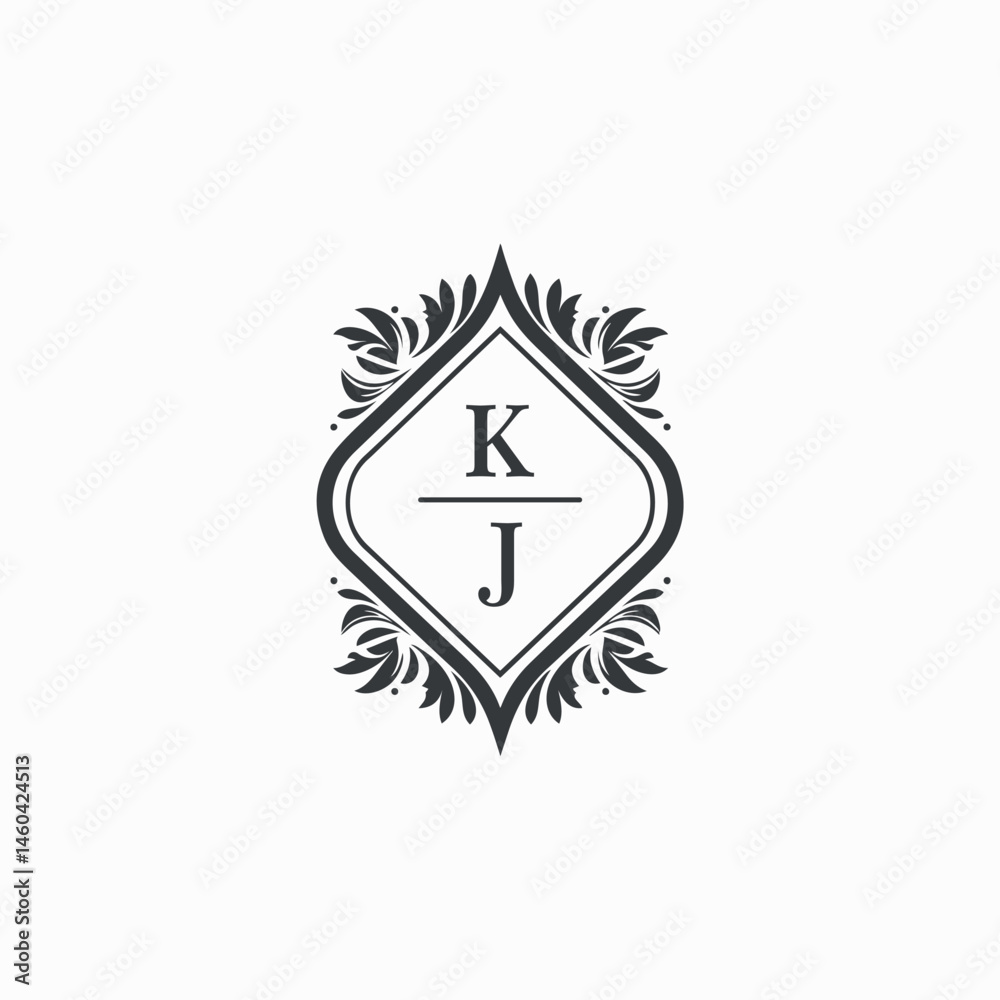 Fototapeta premium KJ Initials Wedding Logo Vector Art Icons and Graphics